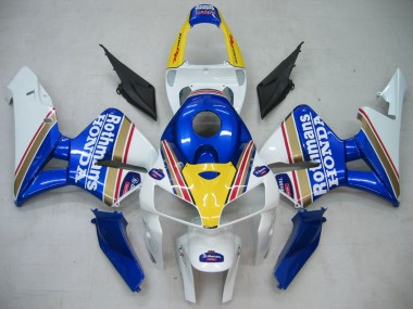 Best 2005-2006 Honda CBR600RR Motorcycle Fairings - Blue White Yellow Rothmans