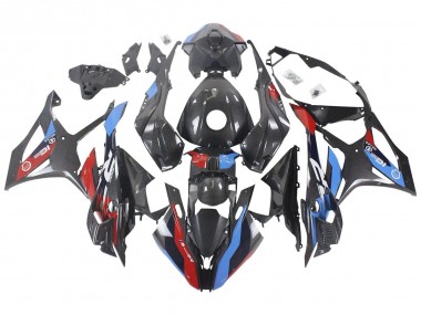 Best 2023-2024 BMW S1000RR Motorcycle Fairings - Blue Red Carbon Fiber