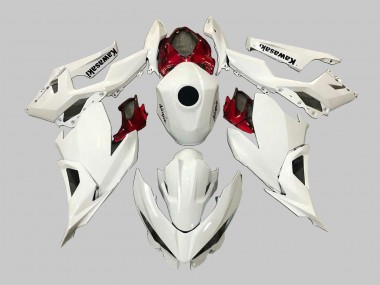 Best 2018-2024 Kawasaki EX400 Motorcycle Fairings - White Red Black