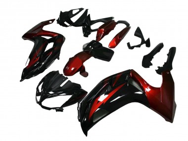 Best 2012-2016 Kawasaki EX650 Motorcycle Fairings - Red Glossy Black