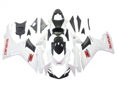 Best 2011-2024 Suzuki GSXR 600/750 Motorcycle Fairings - White Glossy Black Red Decal