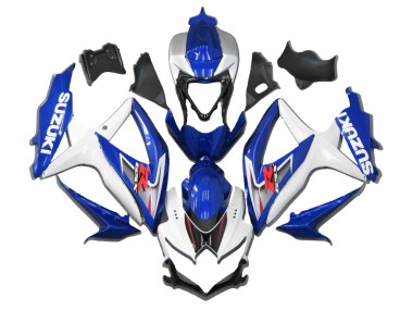 Best 2008-2010 Suzuki GSXR 600/750 Motorcycle Fairing - White Blue Red