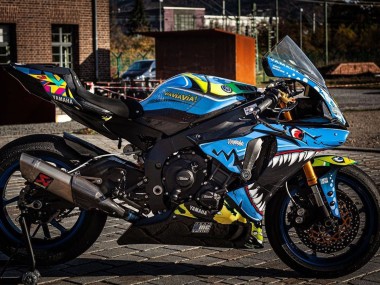 Best 2015-2019 Yamaha YZF R1 Motorcycle Fairings - Blue Yellow Shark