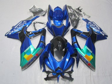 Best 2007-2008 Suzuki GSXR 1000 Motorcycle Fairings - Blue Green Black JOMO