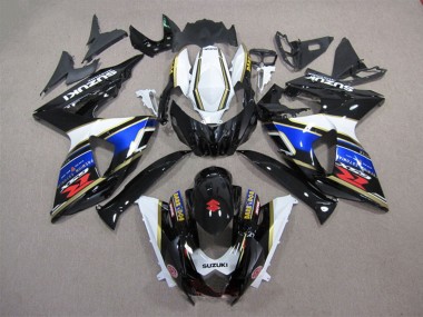 Best 2009-2016 Suzuki GSXR 1000 Motorcycle Fairing - White Blue Black Dark Dog