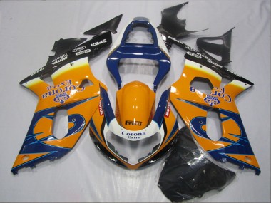 Best 2001-2003 Suzuki GSXR 600 Motorcycle Fairings - Orange Blue Black Corona Extra