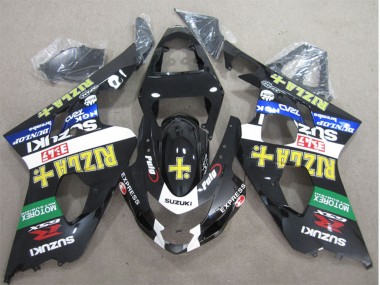 Best 2004-2005 Suzuki GSXR 600 Motorcycle Fairings - Glossy Black White Green Yellow Rizla