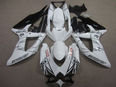 Best 2008-2010 Suzuki GSXR 600 Motorcycle Fairings - White Black Corona Extra Motul