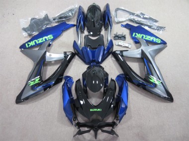 Best 2008-2010 Suzuki GSXR 600 Motorcycle Fairings - Blue Silver Glossy Black Green