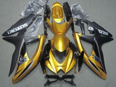 Best 2008-2010 Suzuki GSXR 600 Motorcycle Fairings - Gold Matte Black