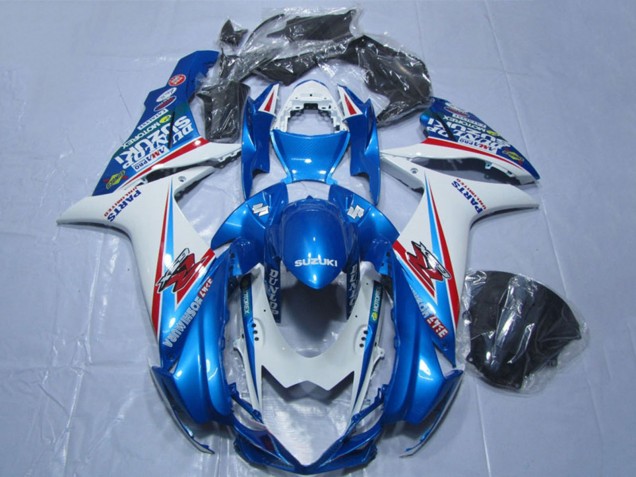 2011-2024 Suzuki GSXR 600 Motorcycle Fairings - Blue White