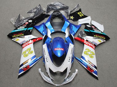Best 2011-2024 Suzuki GSXR 600 Motorcycle Fairings - Blue White Red Black Rockstar 22