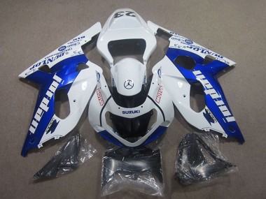 Best 2001-2003 Suzuki GSXR 750 Motorcycle Fairings - White Blue Motul Jordan