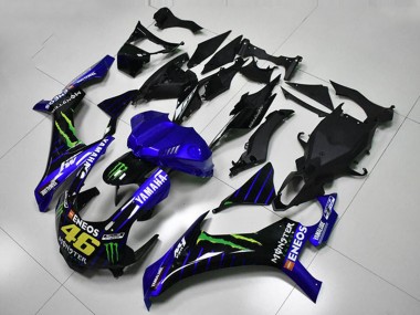 Best 2015-2019 Yamaha YZF R1 Motorcycle Fairings - Blue White Black Green ENEOS Monster M1 46