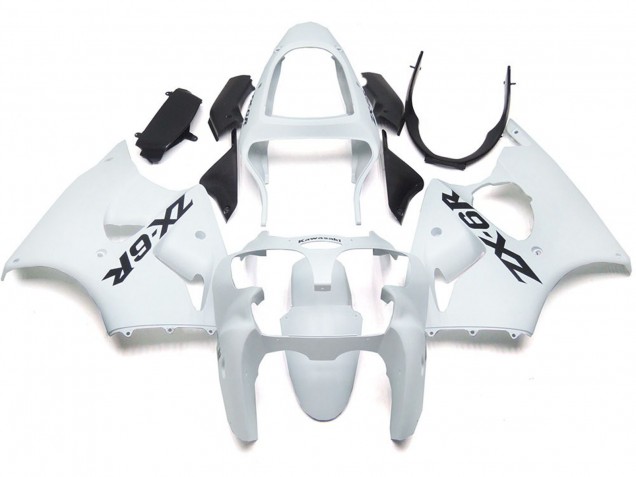 00-02 Plain Gloss White With Logo ZX6R Fairings 00-02 Plain Gloss White With Logo ZX6R Fairings