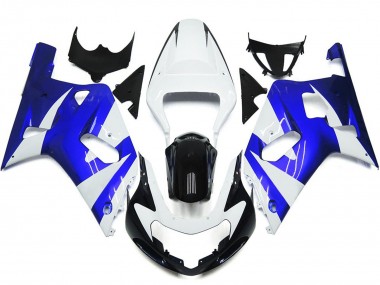 01-03 Vibrant Blue and White OEM Style GSXR 600-750 Fairings