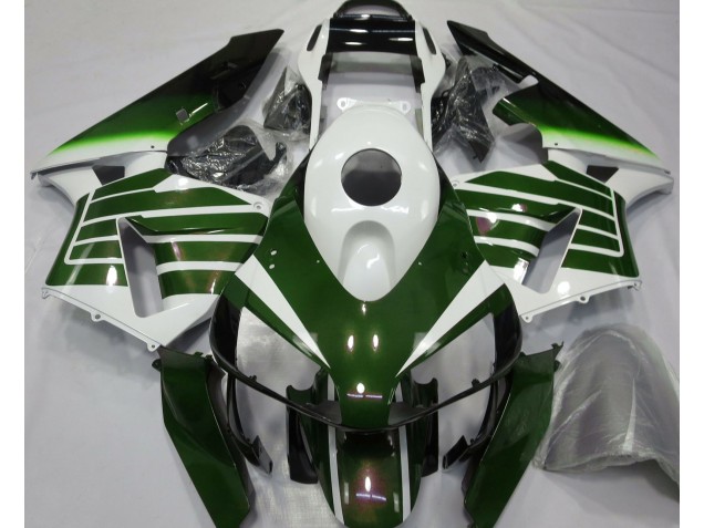 03-04 Gloss White & Green Fade CBR600RR Fairings 03-04 Gloss White & Green Fade CBR600RR Fairings