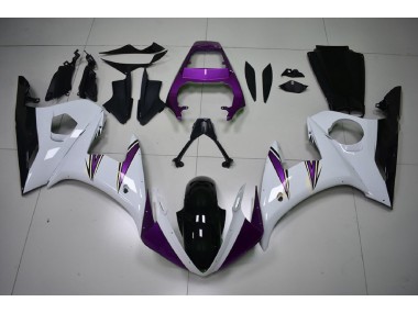03-04 Gloss White & Purple Accents R6 Fairings