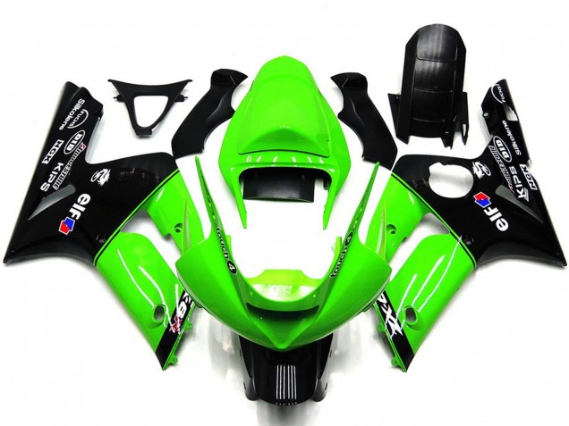 03-04 Light Green and Black Elf ZX6R Fairings 03-04 Light Green and Black Elf ZX6R Fairings