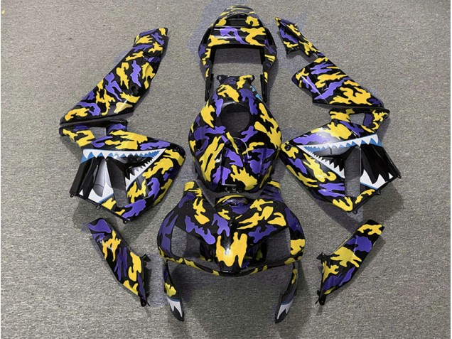 03-04 Purple and Yellow Camo CBR600RR Fairings 03-04 Purple and Yellow Camo CBR600RR Fairings