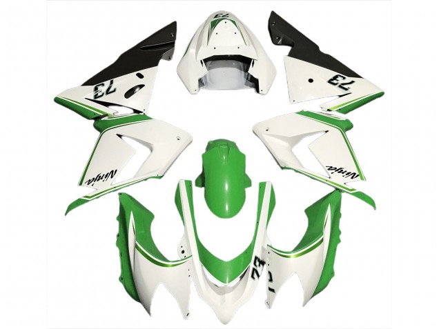 04-05 Gloss White & Green ZX10R Fairings 04-05 Gloss White & Green ZX10R Fairings