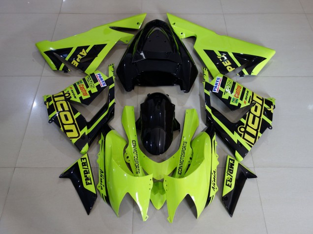04-05 High Viz Yellow and Black ZX10R Fairings 04-05 High Viz Yellow and Black ZX10R Fairings