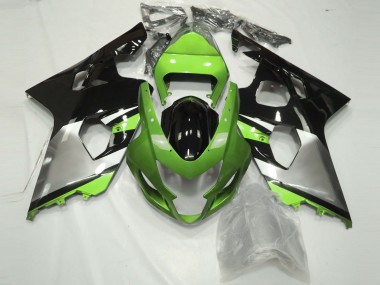04-05 Light Green Silver and Black GSXR 600-750 Fairings