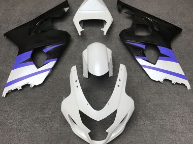 04-05 Matte White & Blue GSXR 600-750 Fairings