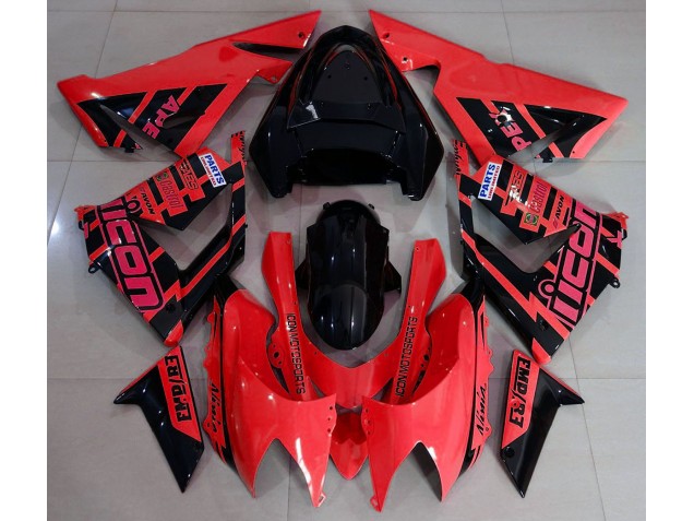 04-05 Red and Black & Logos ZX10R Fairings 04-05 Red and Black & Logos ZX10R Fairings