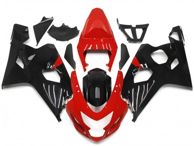 04-05 Red and Gloss Black Style GSXR 600-750 Fairings
