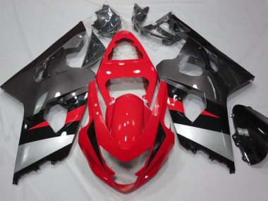 04-05 Red and Silver Gloss GSXR 600-750 Fairings