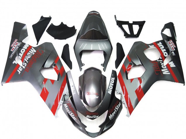 04-05 Silver and Red MoviStar GSXR 600-750 Fairings 04-05 Silver and Red MoviStar GSXR 600-750 Fairings