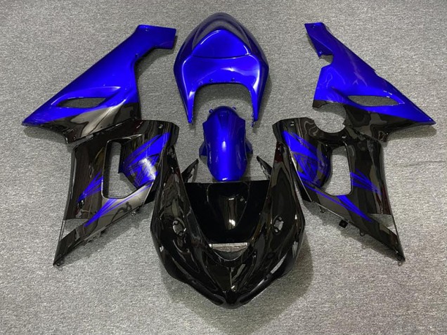 05-06 Gloss Black and Blue ZX6R Fairings 05-06 Gloss Black and Blue ZX6R Fairings