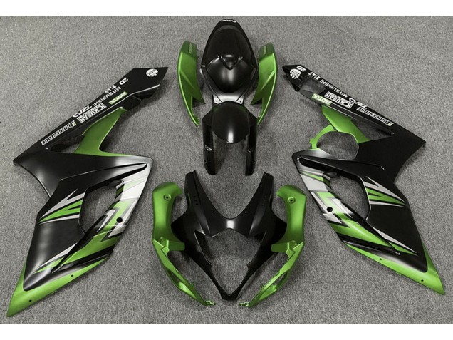 05-06 Matte Black and Green GSXR 1000 Fairings 05-06 Matte Black and Green GSXR 1000 Fairings