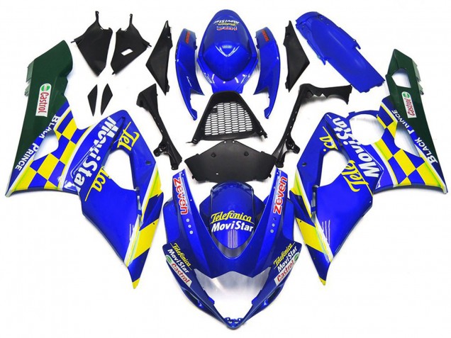 05-06 MoviStar Blue and Yellow Check GSXR 1000 Fairings 05-06 MoviStar Blue and Yellow Check GSXR 1000 Fairings