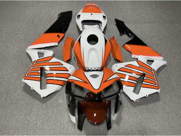 05-06 Orange and White Wings CBR600RR Fairings 05-06 Orange and White Wings CBR600RR Fairings
