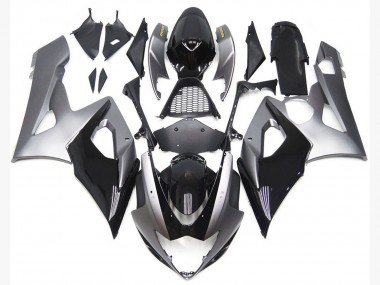 05-06 Silver and Gloss Black Style GSXR 1000 Fairings