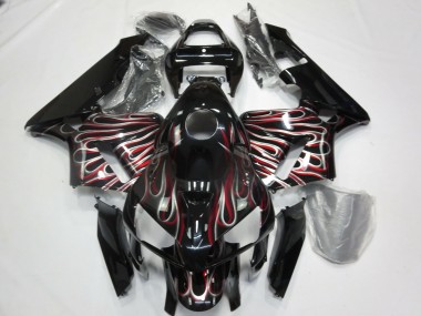 05-06 Silver and Red Flame CBR600RR Fairings