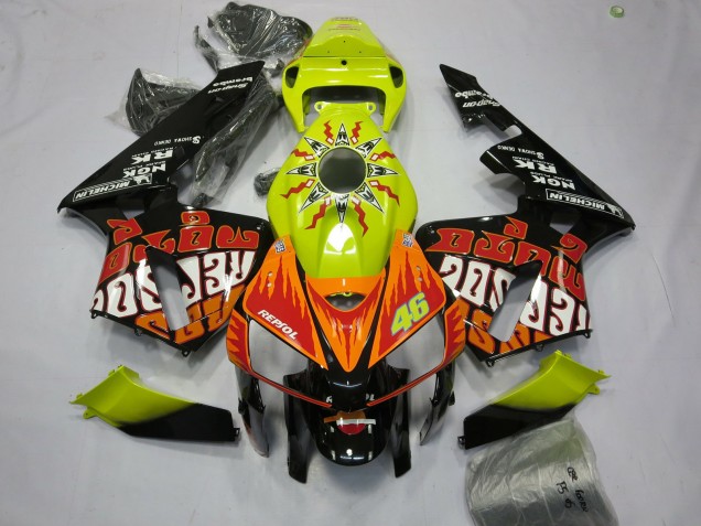 05-06 Vibrant Yellow Rossi CBR600RR Fairings 05-06 Vibrant Yellow Rossi CBR600RR Fairings