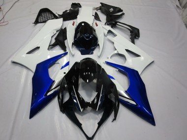 05-06 White and Blue GSXR 1000 Fairings