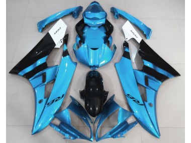 06-07 Gloss Light Blue and Black R6 Fairings