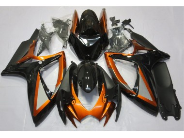 06-07 Gloss Orange and Black GSXR 600-750 Fairings