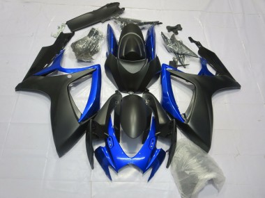 06-07 Matte Black Gloss Blue GSXR 600-750 Fairings