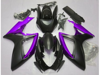 06-07 Matte Black & Purple GSXR 600-750 Fairings