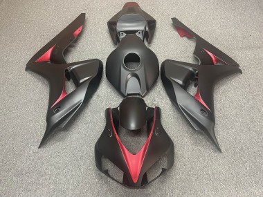 06-07 Matte Black and Red CBR1000RR Fairings