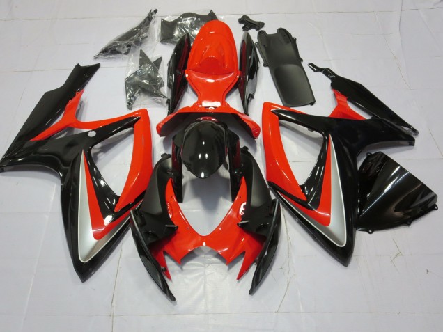 06-07 Orange Silver and Black GSXR 600-750 Fairings 06-07 Orange Silver and Black GSXR 600-750 Fairings