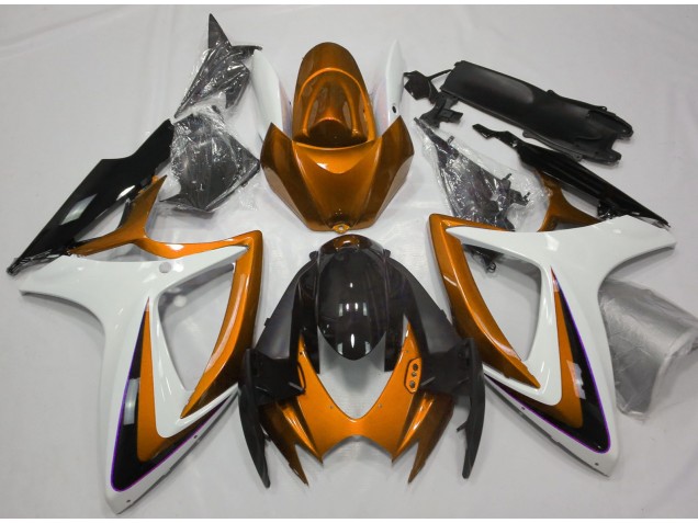 06-07 Orange & White Debadged GSXR 600-750 Fairings 06-07 Orange & White Debadged GSXR 600-750 Fairings