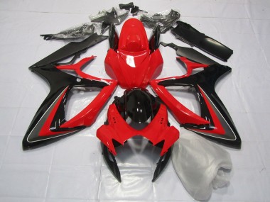06-07 Red Black and Grey GSXR 600-750 Fairings