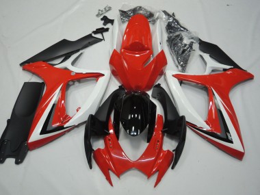 06-07 Red and White GSXR 600-750 Fairings