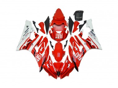 06-07 Red and White Star Fiat R6 Fairings